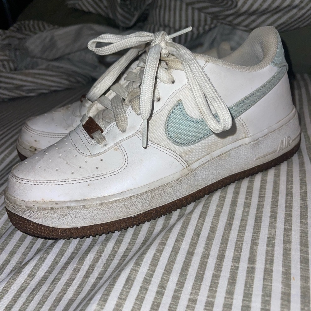 Nike Air Force 1 White with Light Blue Accents